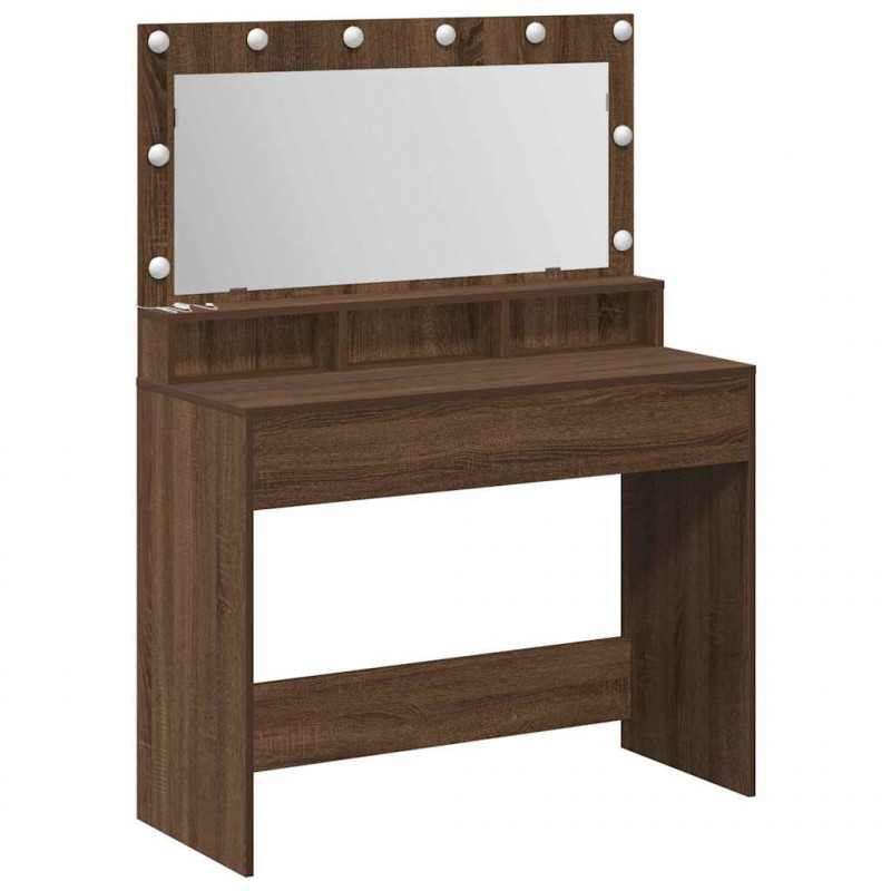 Toaletka Brązowy dąb 100 x 41 x 135 cm Materiał drewnopochodny