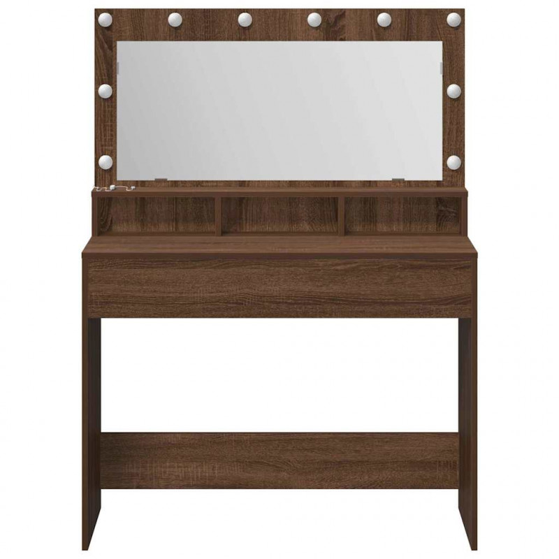 Toaletka Brązowy dąb 100 x 41 x 135 cm Materiał drewnopochodny