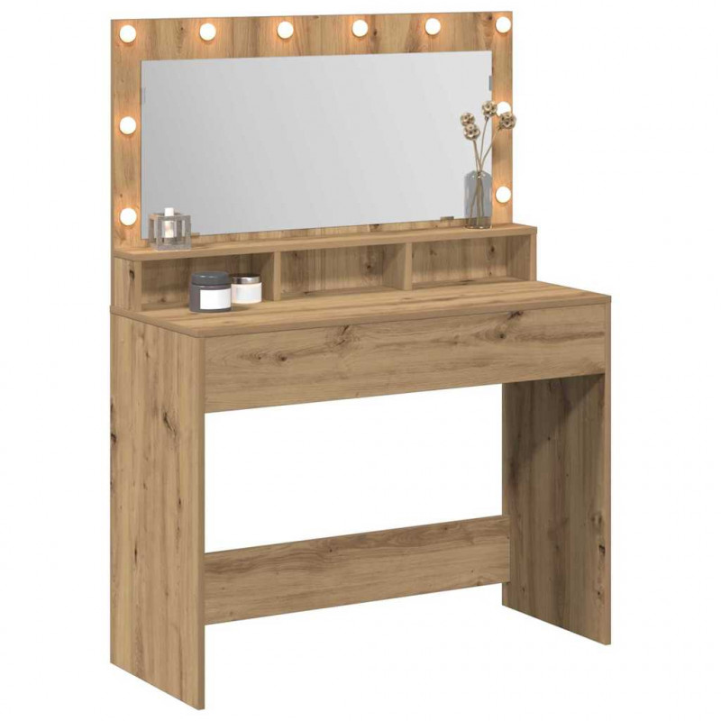 Toaletka z półką Z lustrem Dąb rzemieślniczy 100 x 41 x 135 cm