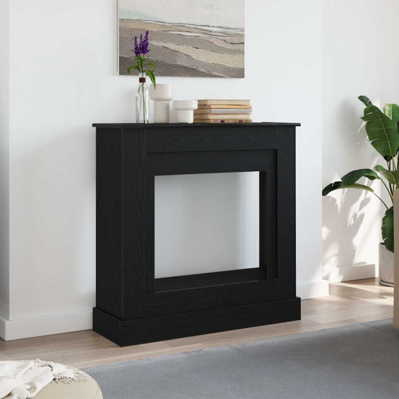 Obudowa kominka Czarny dąb 90x30x90 cm Drewno klejone