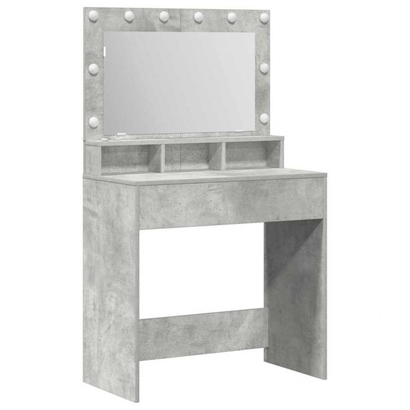 Toaletka z półką Z lustrem Betonowy szary 75,5 x 41 x 135 cm