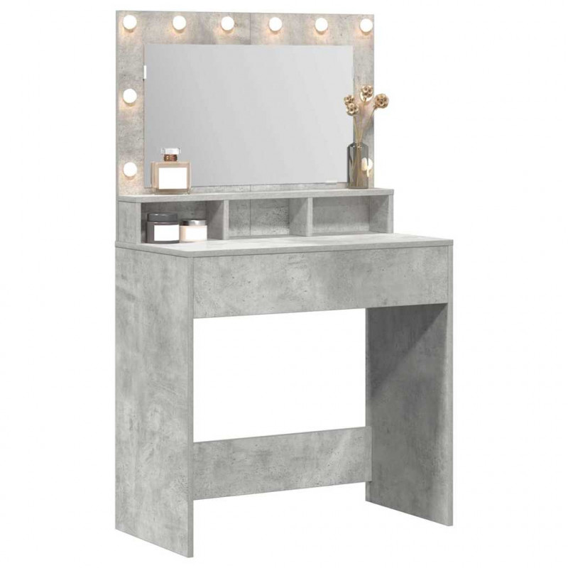 Toaletka z półką Z lustrem Betonowy szary 75,5 x 41 x 135 cm