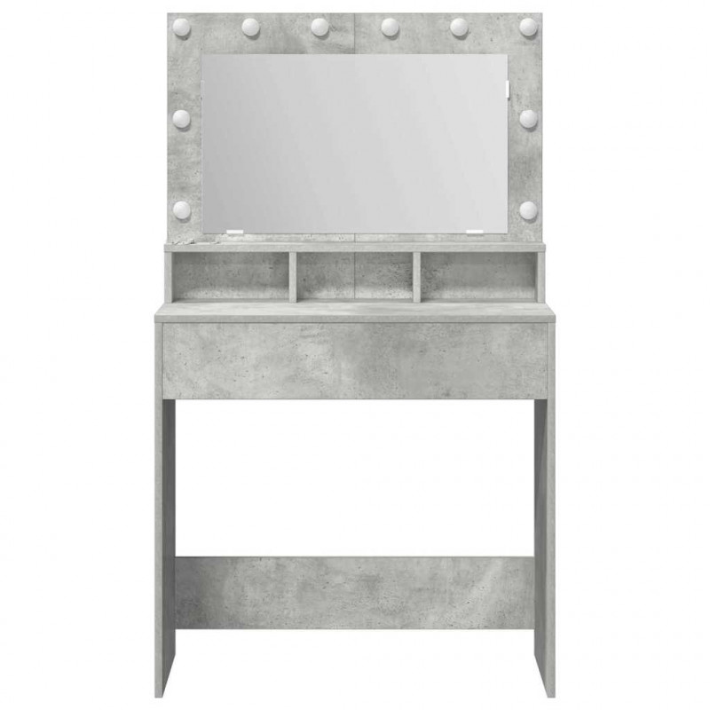 Toaletka z półką Z lustrem Betonowy szary 75,5 x 41 x 135 cm