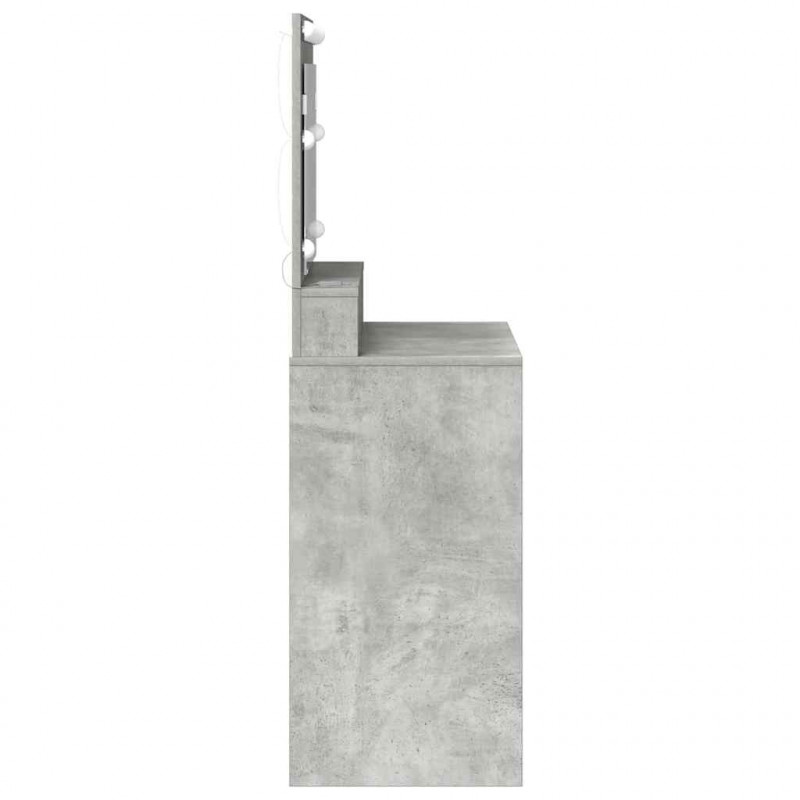Toaletka z półką Z lustrem Betonowy szary 75,5 x 41 x 135 cm