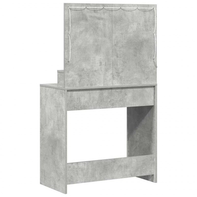 Toaletka z półką Z lustrem Betonowy szary 75,5 x 41 x 135 cm