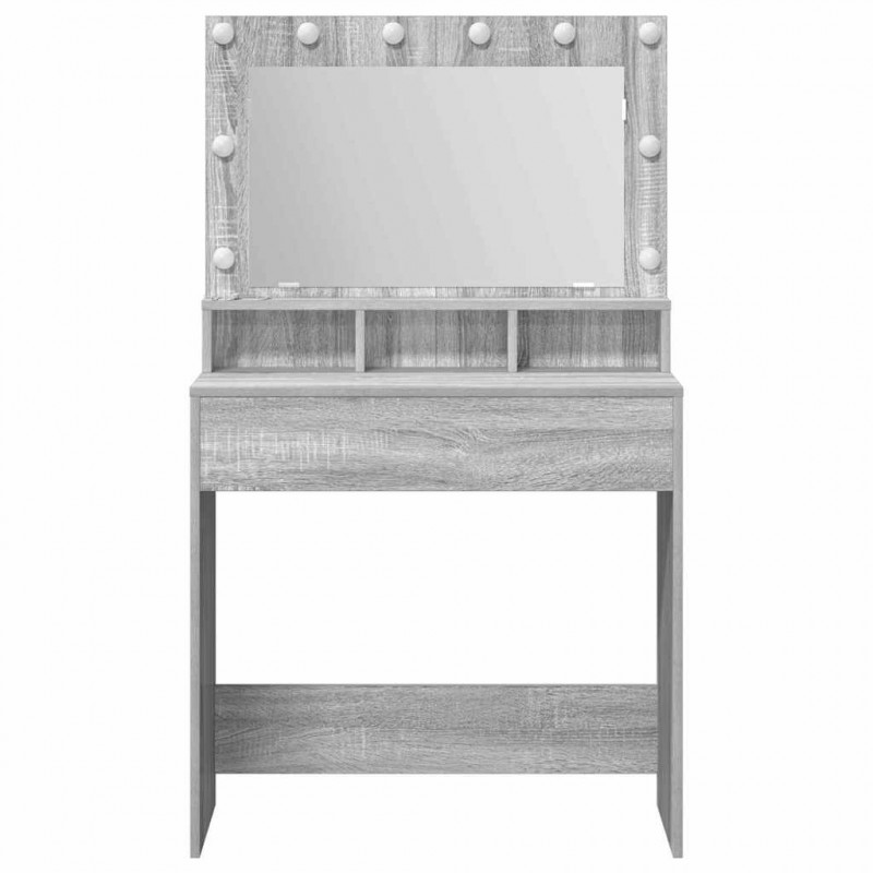 Toaletka z półką Z lustrem Szary Sonoma 75,5 x 41 x 135 cm