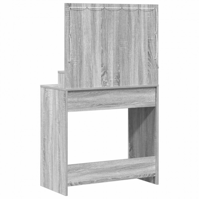 Toaletka z półką Z lustrem Szary Sonoma 75,5 x 41 x 135 cm