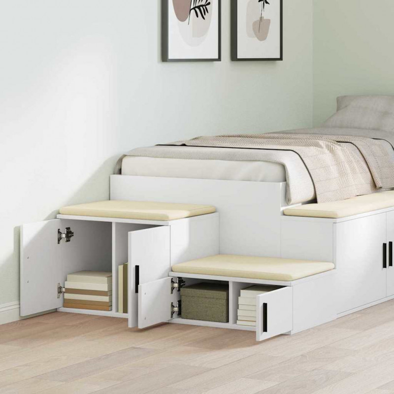Szafka do przechowywania 2 pcs Biały 127 x 41 x 40 cm