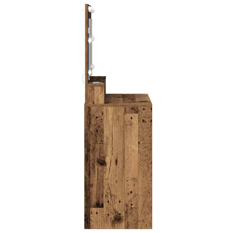 Toaletka z półką Z lustrem Stare drewno 75,5 x 41 x 135 cm