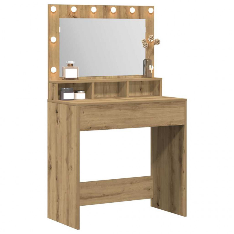 Toaletka z półką Z lustrem Dąb rzemieślniczy 75,5 x 41 x 135 cm