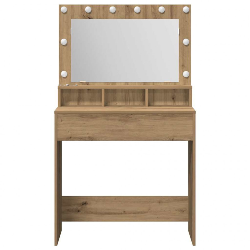 Toaletka z półką Z lustrem Dąb rzemieślniczy 75,5 x 41 x 135 cm