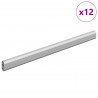 Drążek do szafy 12 pcs Srebrny 764 x 15 x 29 mm Stop Aluminium