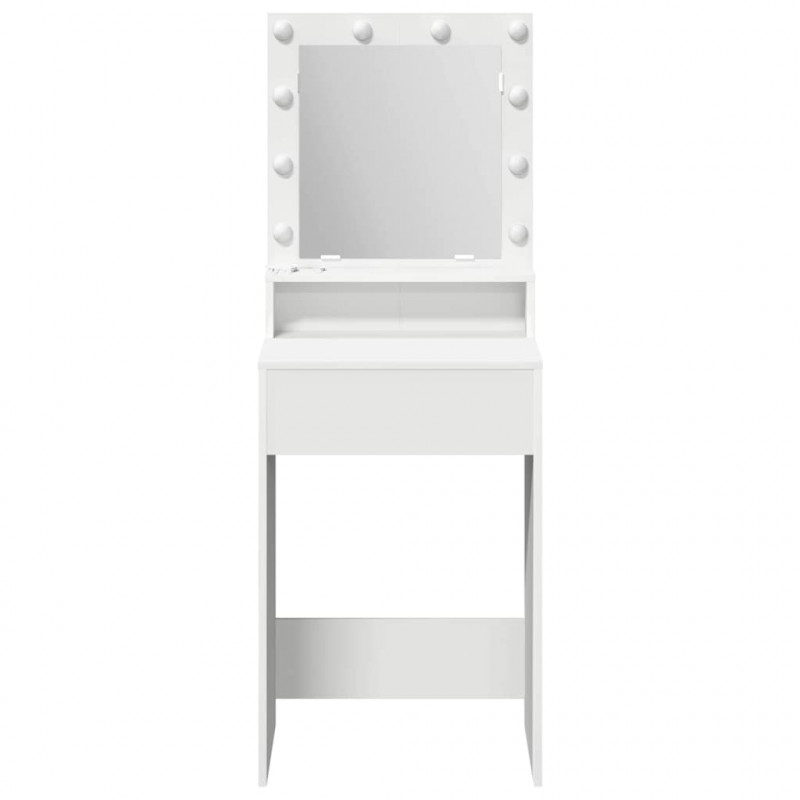 Toaletka z półką Biały 50 x 41 x 135 cm Materiał drewnopochodny