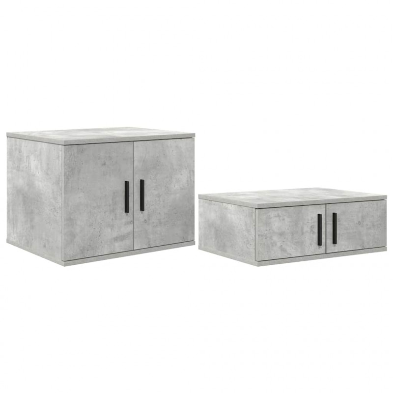 Szafka do przechowywania 2 pcs Betonowy szary 127 x 41 x 40 cm