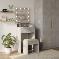 Toaletka z półką Z lustrem Betonowy szary 50 x 41 x 135 cm