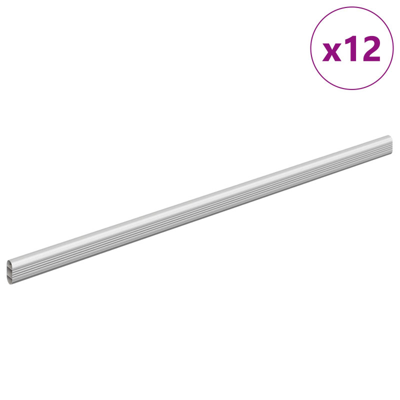 Drążek do szafy 12 pcs Srebrny 764 x 15 x 29 mm Stop Aluminium