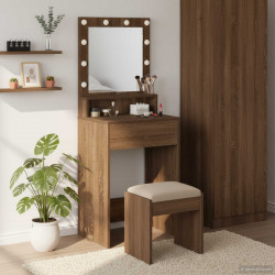 Toaletka Brązowy dąb 50 x 41 x 135 cm Materiał drewnopochodny