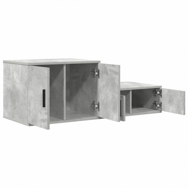 Szafka do przechowywania 2 pcs Betonowy szary 118 x 41 x 40 cm