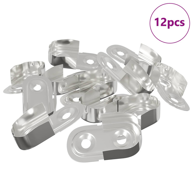 Uchwyt na rurę do szafy 12 pcs Biały cynk 40 x 18 x 10 mm
