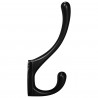 Wieszak na ubrania 2 pcs Czarny 102 x 29 x 47mm Stop cynku
