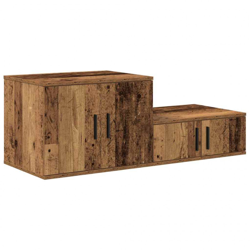 Szafka do przechowywania 2 pcs Stare drewno 118 x 41 x 40 cm