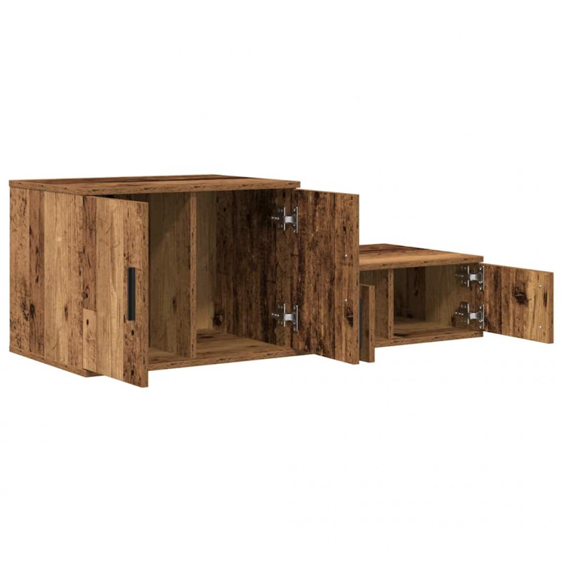 Szafka do przechowywania 2 pcs Stare drewno 118 x 41 x 40 cm