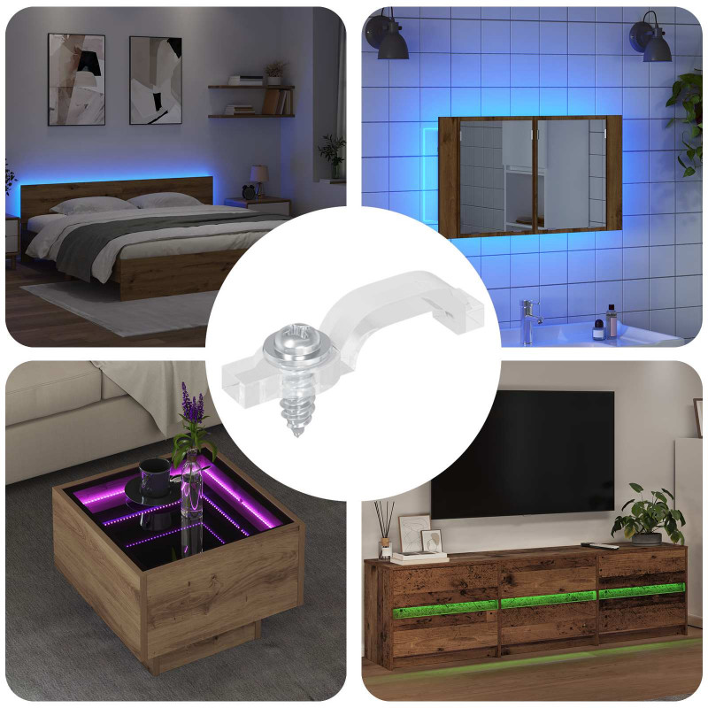 Klipsy LED Strip 12 pcs przezroczysty 23,8 x 7,3 x 4,3 mm
