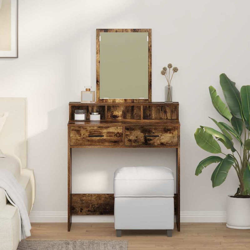 Toaletka Dąb wędzony 79 x 41 x 140 cm Materiał drewnopochodny