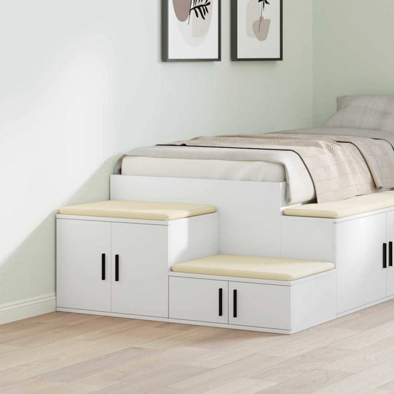 Szafka do przechowywania 2 pcs Biały 103 x 41 x 40 cm