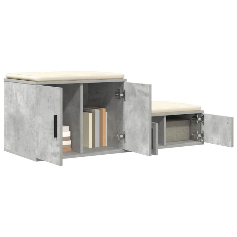 Szafka do przechowywania 2 pcs Betonowy szary 103 x 41 x 40 cm