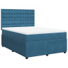 Łóżko kontynentalne z materacem, ciemnoniebieskie, 160x200 cm