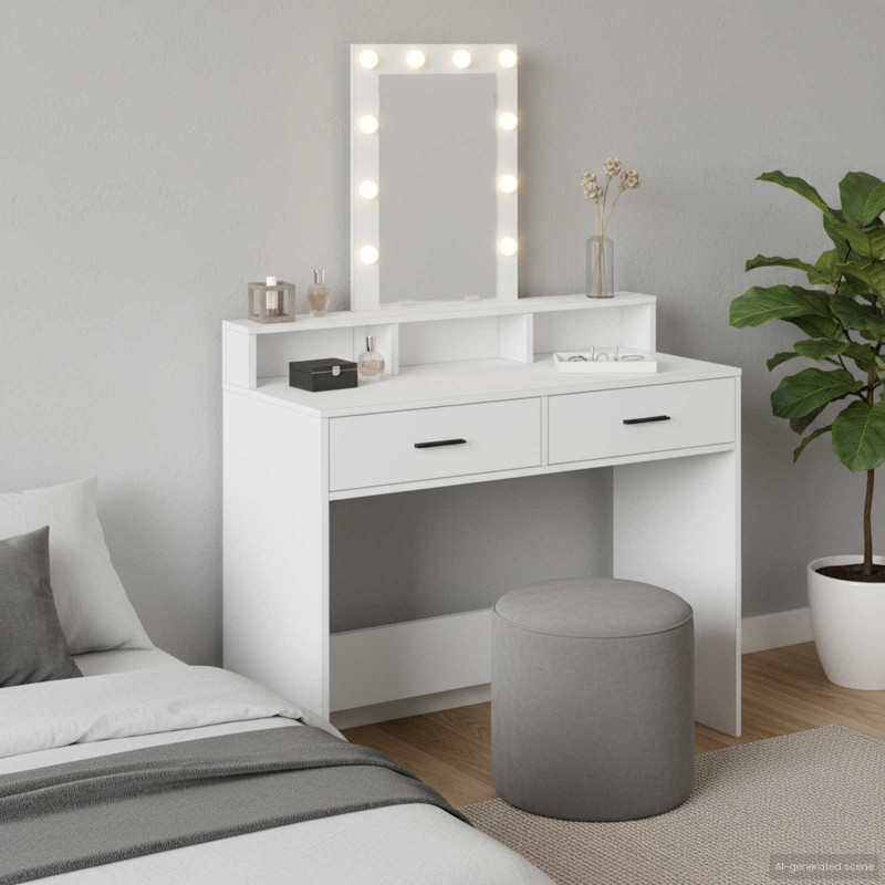 Toaletka Biały 100 x 41 x 140 cm Materiał drewnopochodny