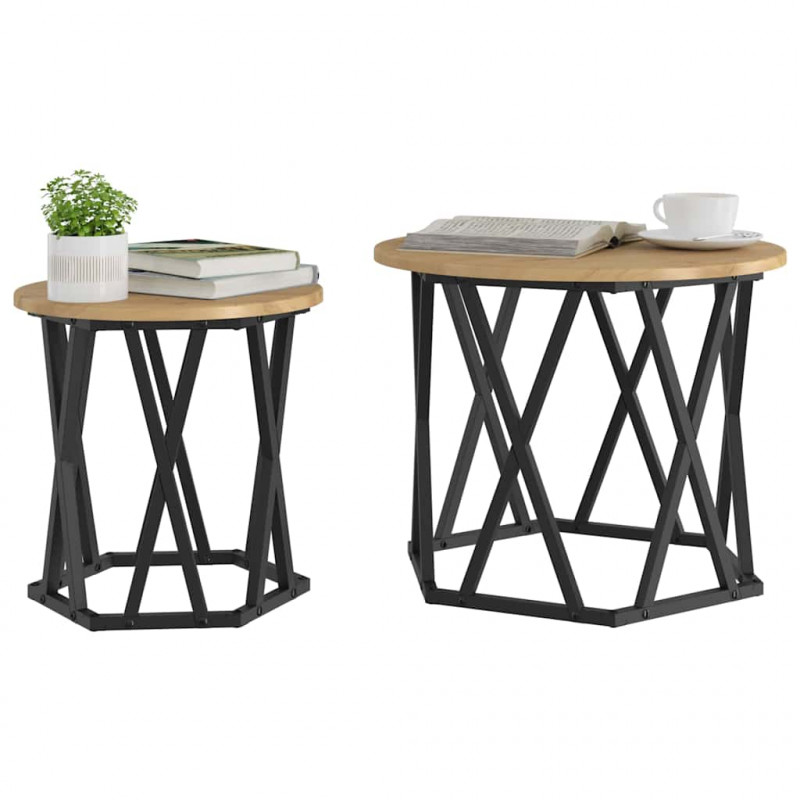 Stolik boczny 2 pcs Dąb rzemieślniczy