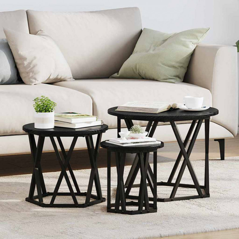 Stolik boczny do nestingu 3 pcs Czarny Dąb
