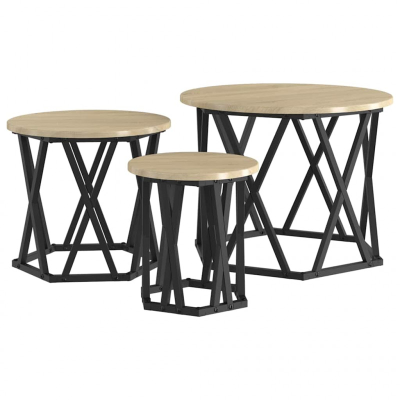 Stolik boczny do nestingu 3 pcs Dąb Sonoma