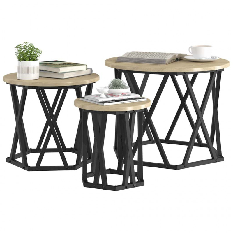 Stolik boczny do nestingu 3 pcs Dąb Sonoma
