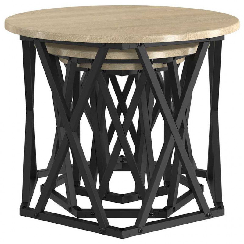 Stolik boczny do nestingu 3 pcs Dąb Sonoma