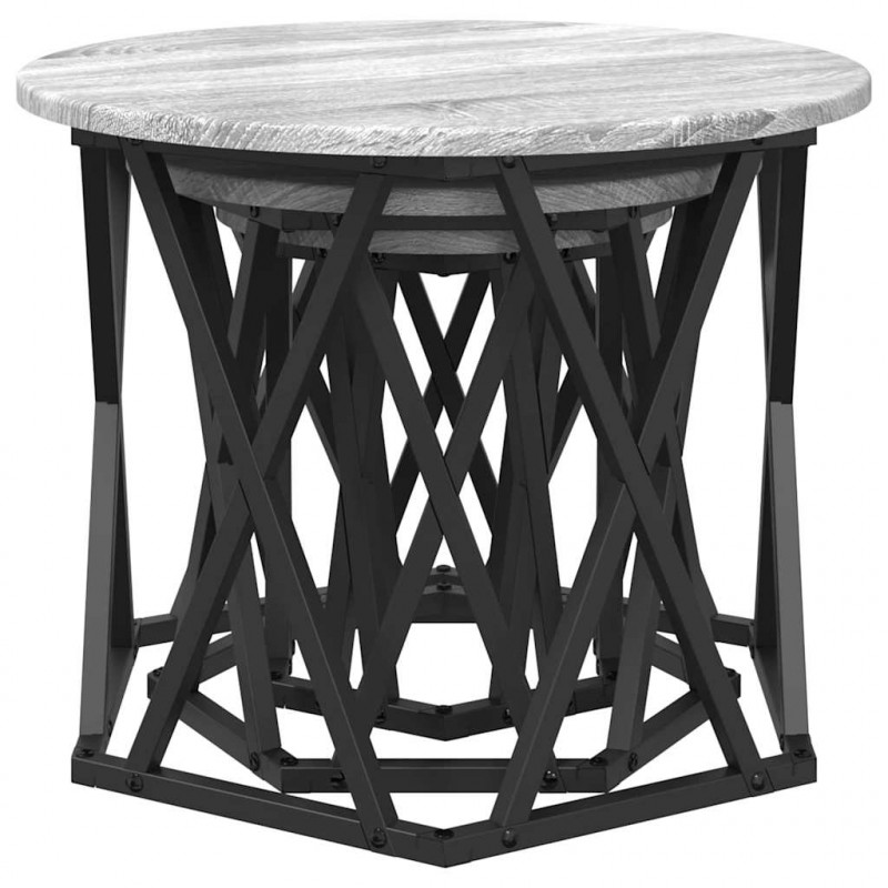 Stolik boczny do nestingu 3 pcs Szary Sonoma