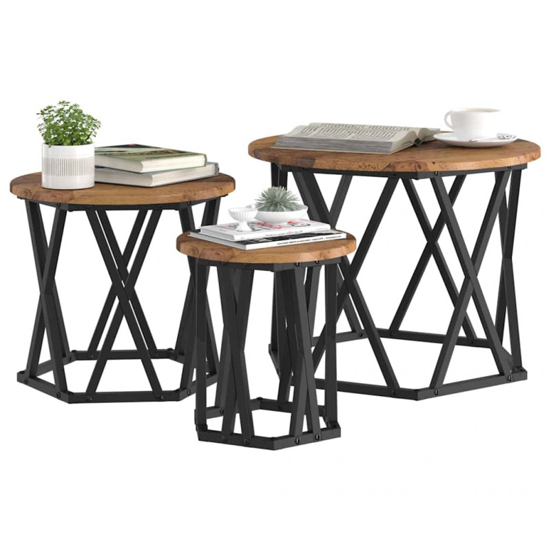 Stolik boczny do nestingu 3 pcs Stare drewno