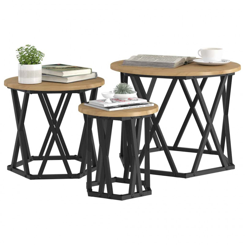 Stolik boczny do nestingu 3 pcs Dąb rzemieślniczy