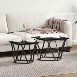 Zestaw stolików bocznych 2 pcs Czarny dąb 50 x 50 x 40 cm