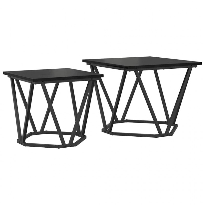 Zestaw stolików bocznych 2 pcs Czarny dąb 50 x 50 x 40 cm