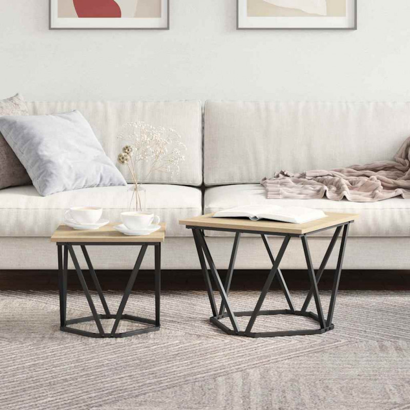 Zestaw stolików bocznych 2 pcs Dąb Sonoma