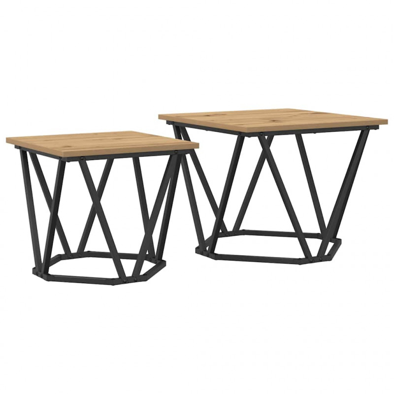 Zestaw stolików bocznych 2 pcs Dąb rzemieślniczy