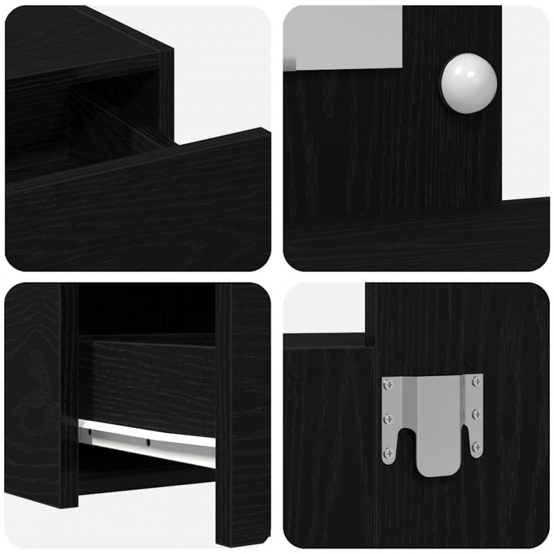 Toaletka Czarny 83 x 40 x 70 cm Materiał drewnopochodny