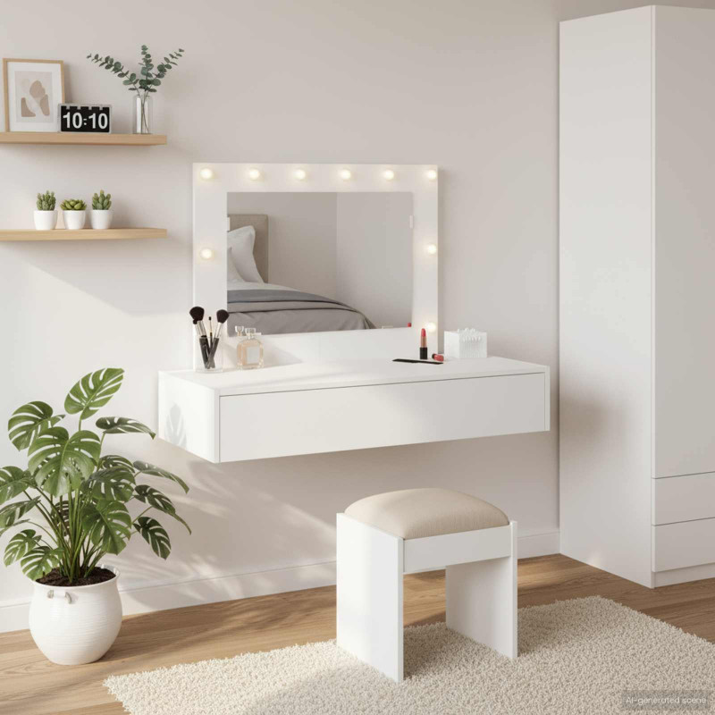 Toaletka Biały 100 x 40 x 70 cm Materiał drewnopochodny