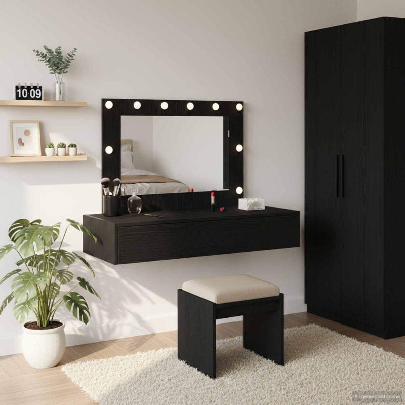 Toaletka Czarny 100 x 40 x 70 cm Materiał drewnopochodny