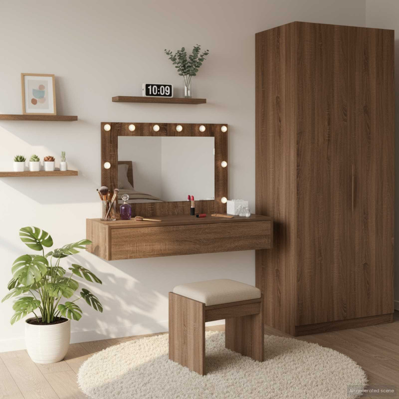 Toaletka Brązowy 100 x 40 x 70 cm Materiał drewnopochodny