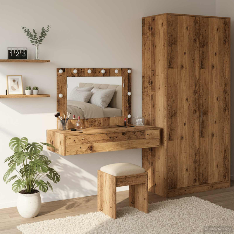 Toaletka Brązowy 100 x 40 x 70 cm Materiał drewnopochodny