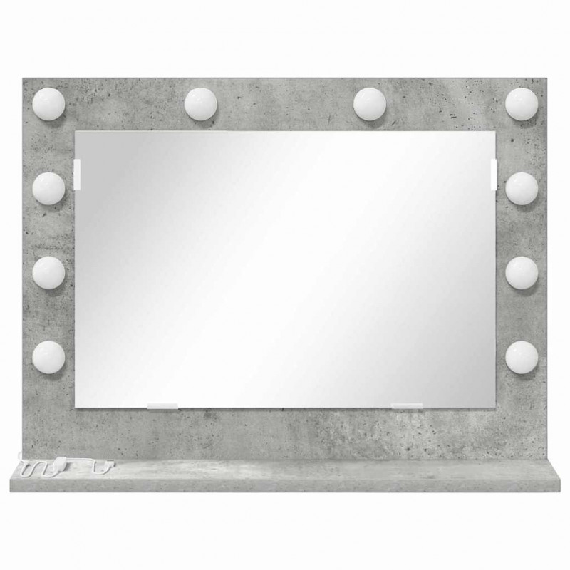 Lustro toaletowe Prostokątny Betonowy szary 60 x 45 x 18 cm
